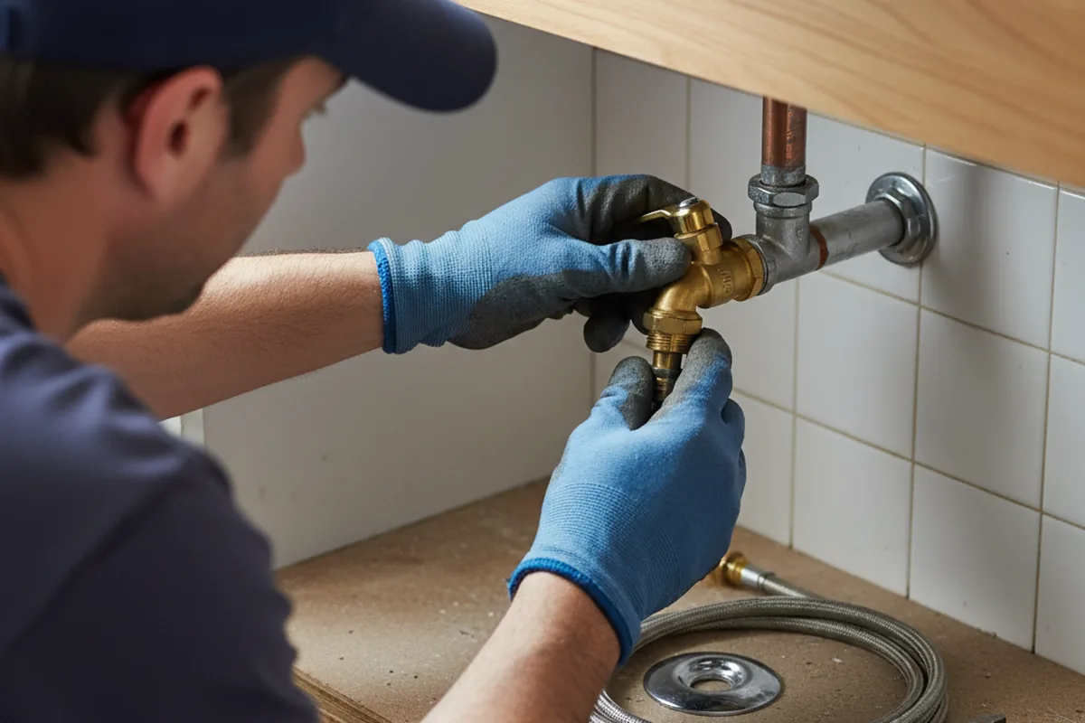 Shutoff valve and fitting work during Emergency Plumbing in Norwood